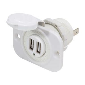 Blue Sea Systems Dual USB Charger Socket 12v White (click for enlarged image)